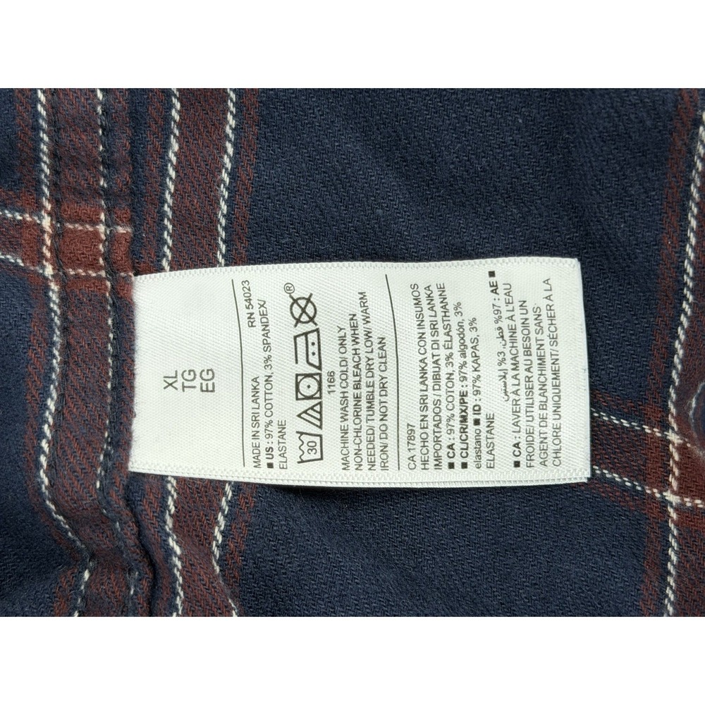 Men's Old Navy Flannel Size XL Blue And Red Long SLEEVED - Picture 5 of 9